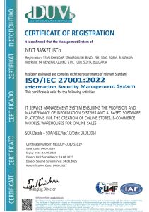 Certificate ISO 9001:2022