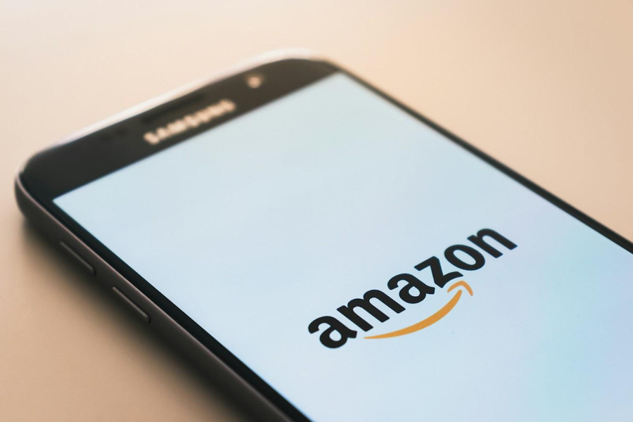 Amazon logo on mobile phone