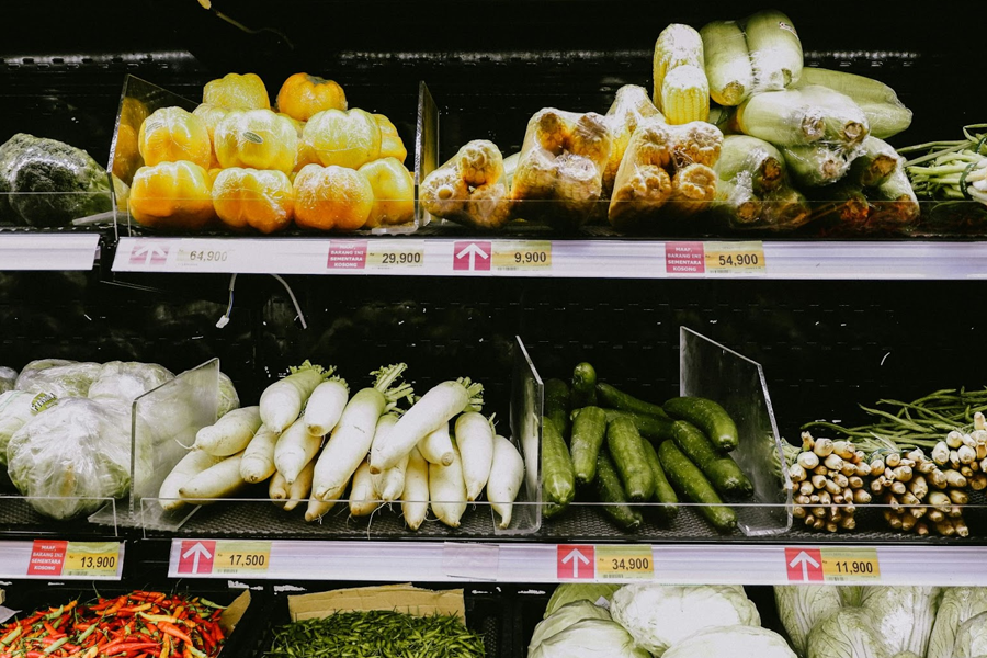 vegetables in a store
