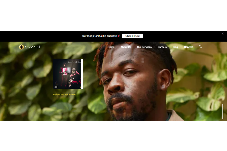 Mavin Records website homepage screenshot