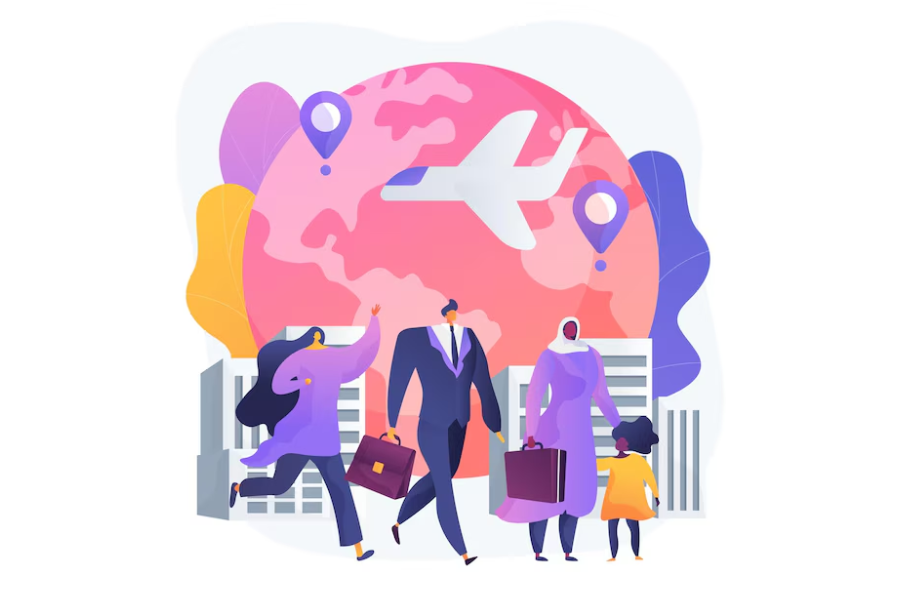 Global travel illustration